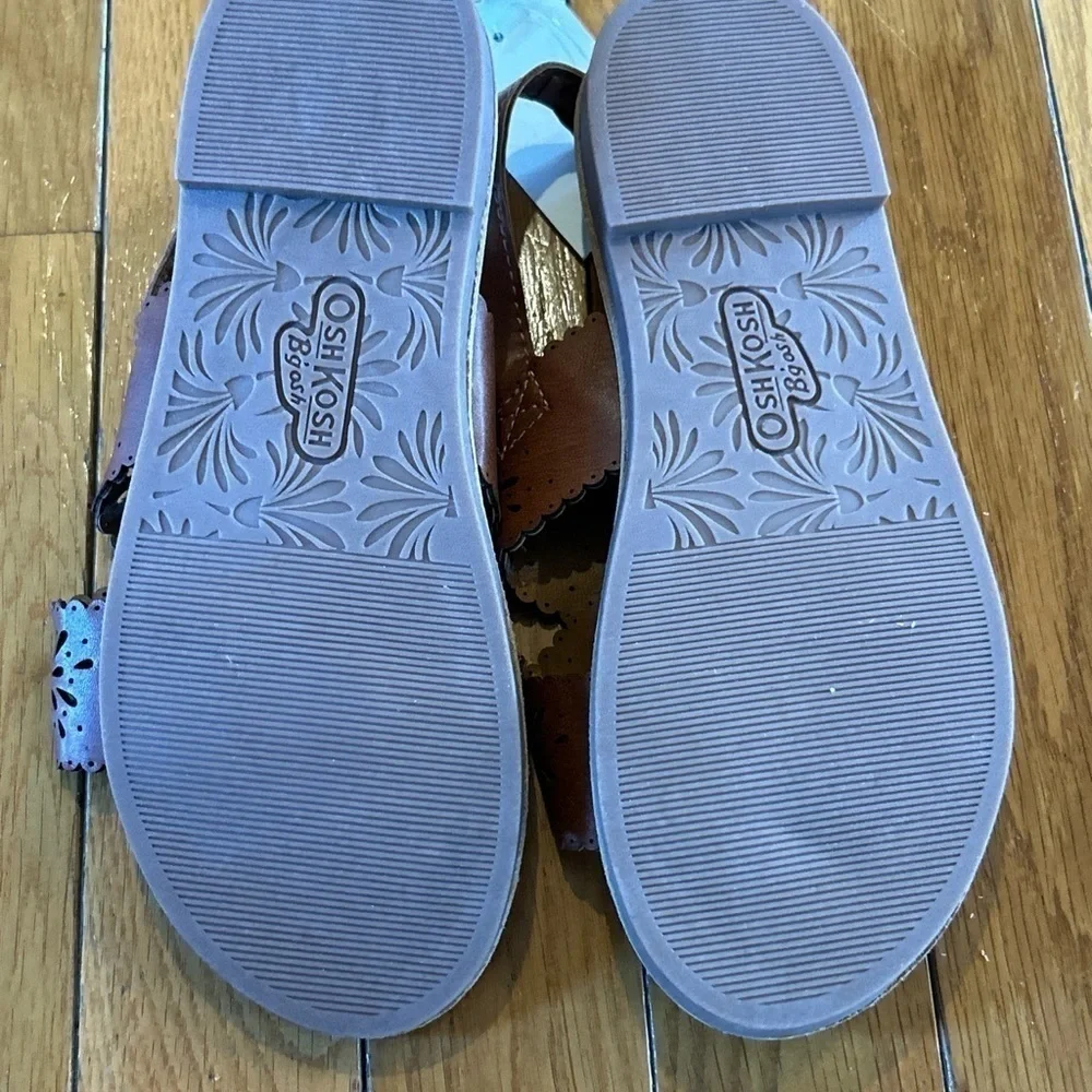 New 2 Pair Oshkosh B’Gosh Carter’s Brown Open Toe Gladiator Sandals Girls Size 3